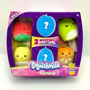 NEW! Squishville by Squishmallows Fruit Squad 6 Pack Mini Plush Toys Mystery‎